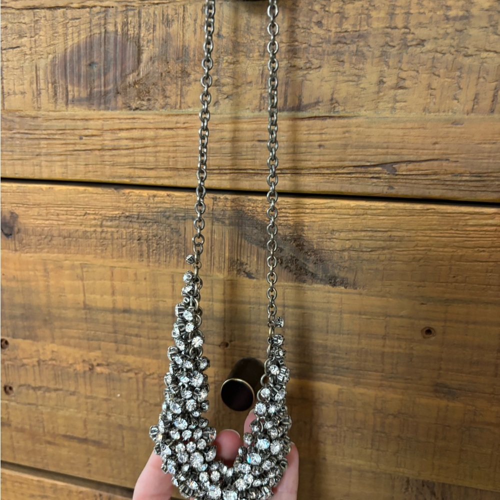 J. Crew Factory Silver Crystal Necklace